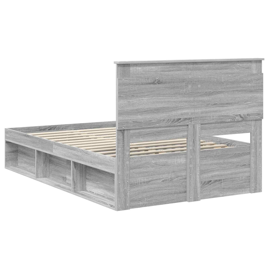 Bedframe Grijs Sonoma 120 x 200 cm Massief grenenhout