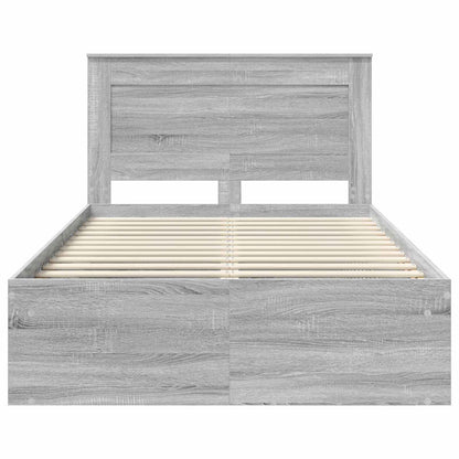 Bedframe Grijs Sonoma 120 x 200 cm Massief grenenhout