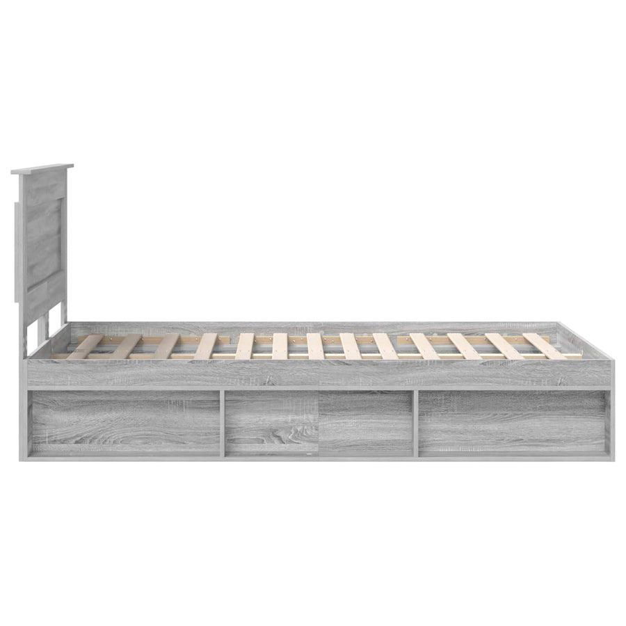 Bedframe Grijs Sonoma 120 x 200 cm Massief grenenhout
