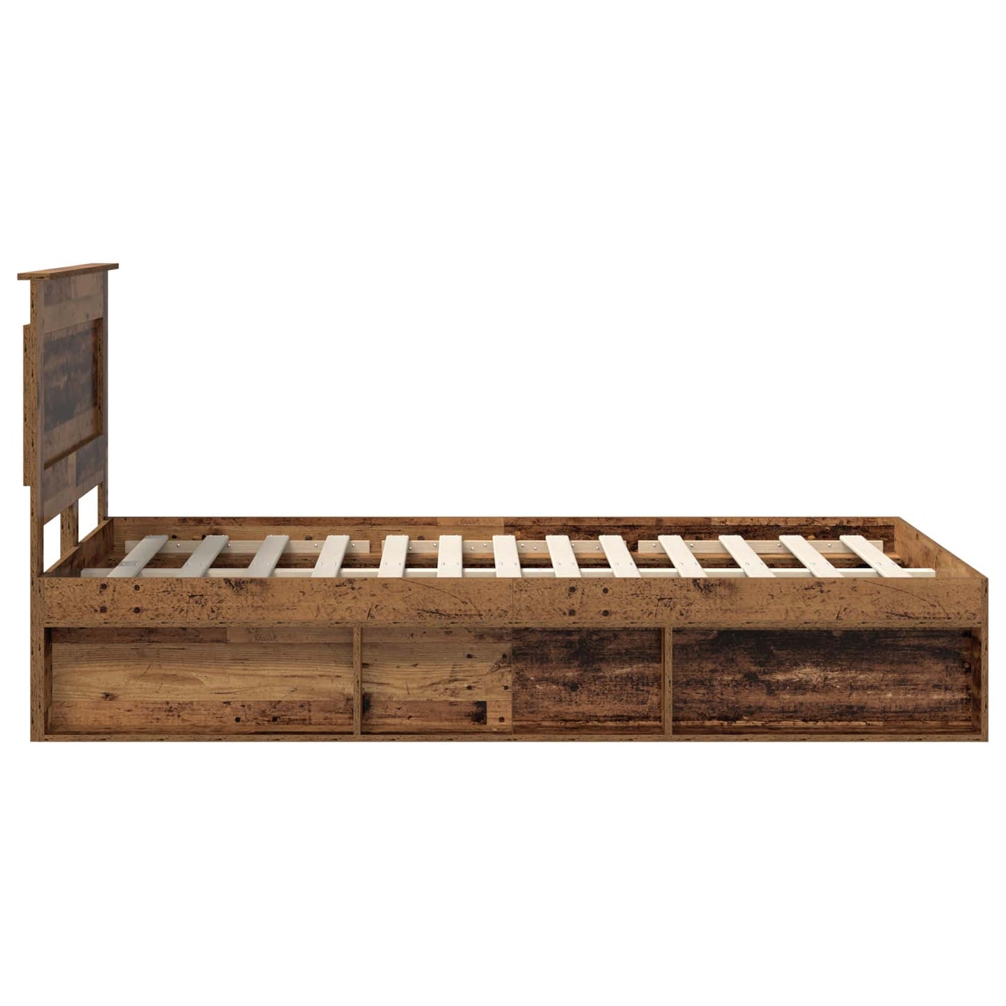 Bedframe met hoofdeinde Oudhout 120 x 200 cm Massief grenenhout