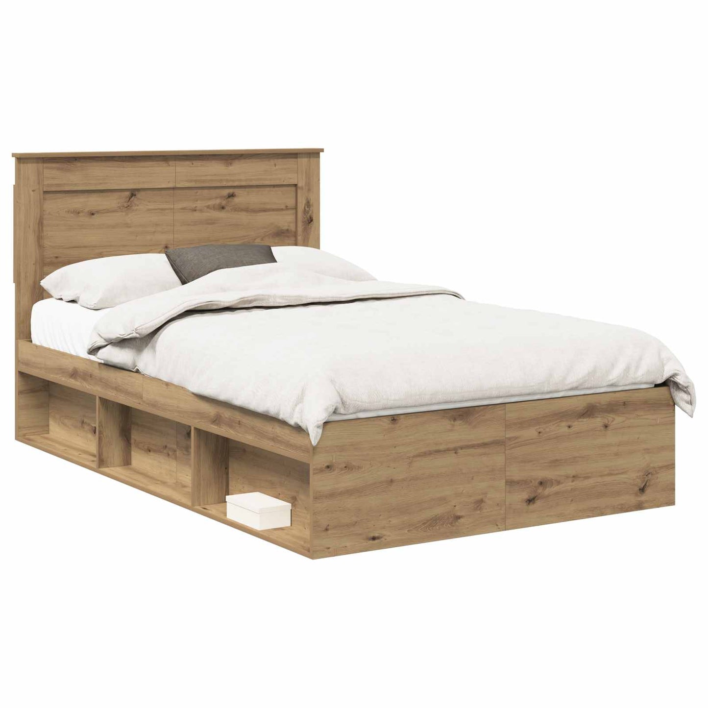 Bedframe Ambachtelijk eiken 120 x 200 cm Massief grenenhout