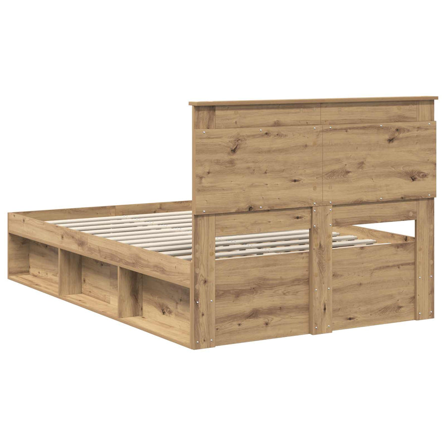 Bedframe Ambachtelijk eiken 120 x 200 cm Massief grenenhout