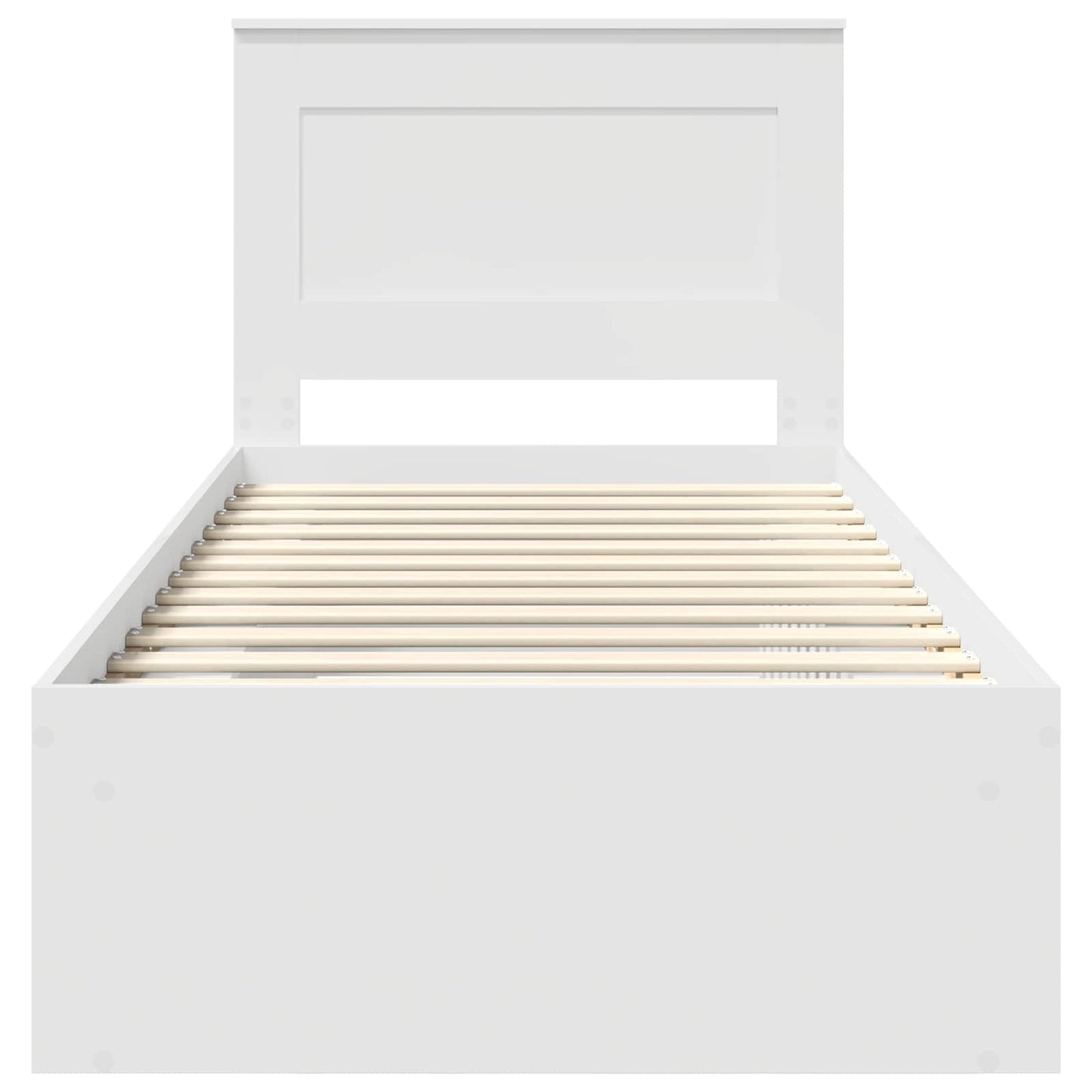 Bedframe met hoofdeinde Wit 100 x 200 cm Massief grenenhout