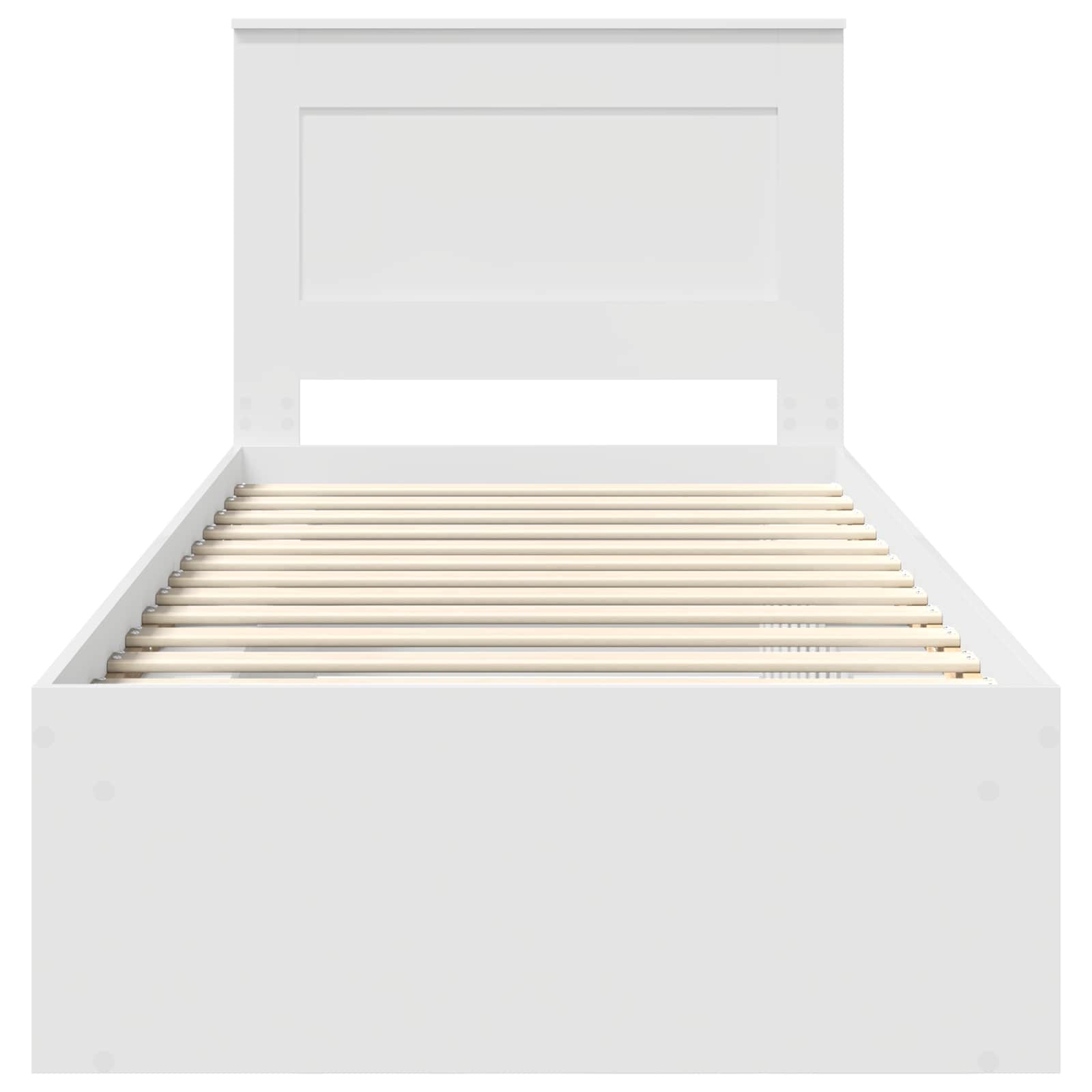Bedframe met hoofdeinde Wit 100 x 200 cm Massief grenenhout