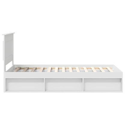 Bedframe met hoofdeinde Wit 100 x 200 cm Massief grenenhout