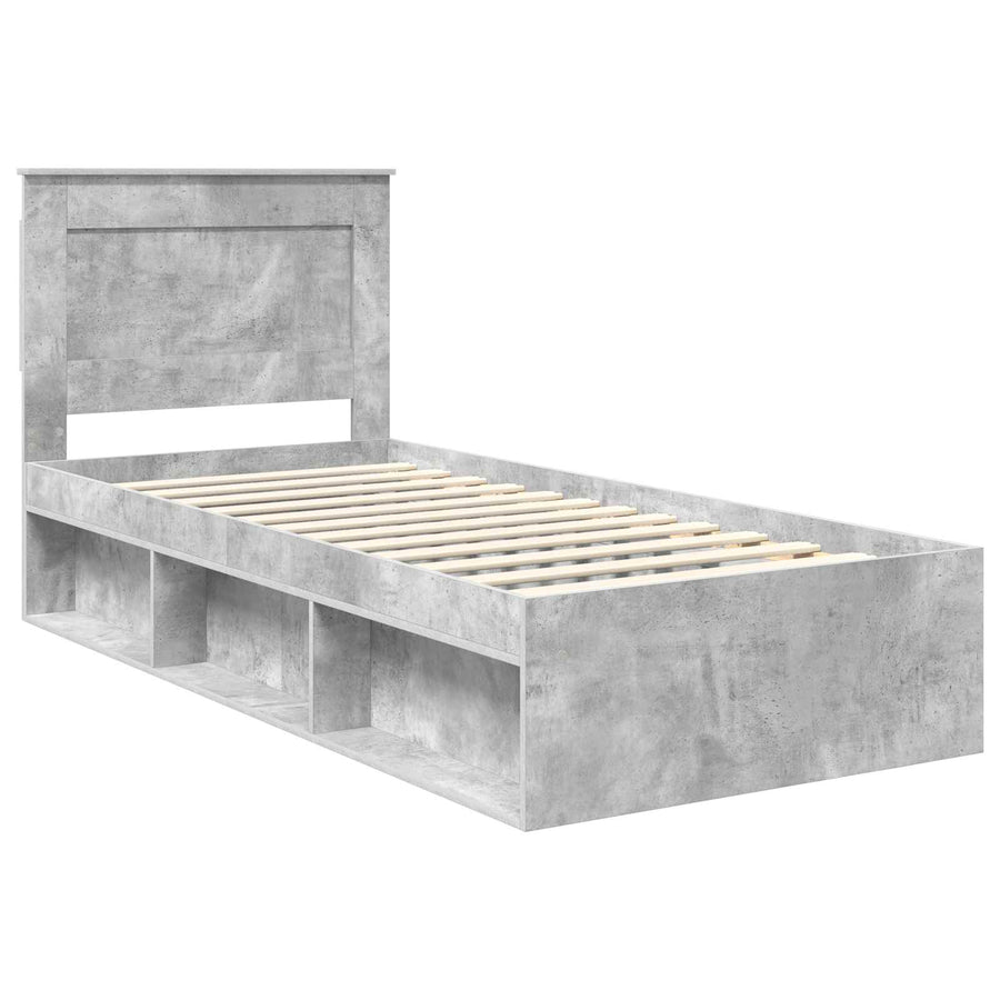 Bedframe Concerte Grijs 100 x 200 cm Massief grenenhout
