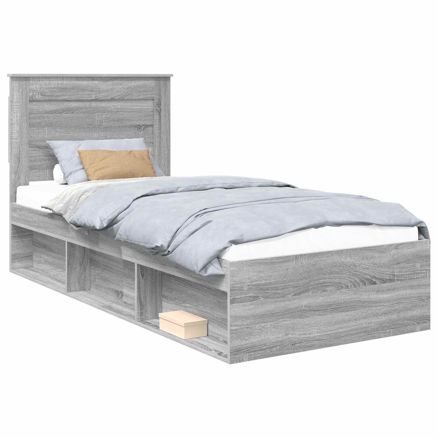 Bedframe Grijs Sonoma 100 x 200 cm Massief grenenhout