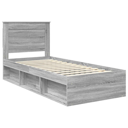 Bedframe Grijs Sonoma 100 x 200 cm Massief grenenhout