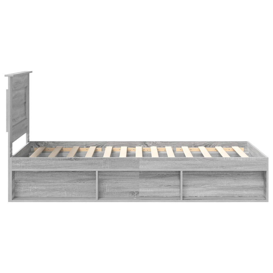 Bedframe Grijs Sonoma 100 x 200 cm Massief grenenhout