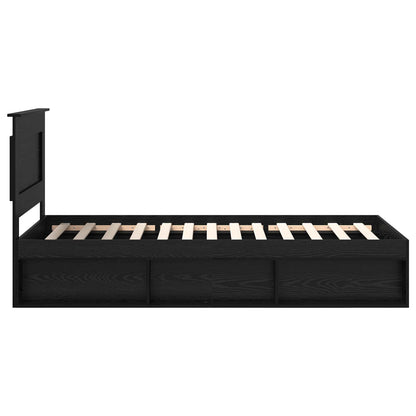 Bedframe met hoofdeinde Zwart 90 x 190 cm Massief grenenhout