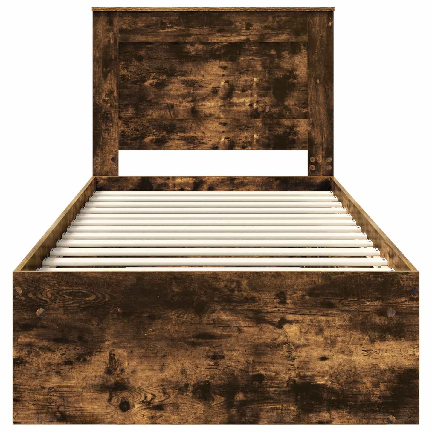 Bedframe met lade Gerookt eiken 90 x 200 cm Massief grenenhout