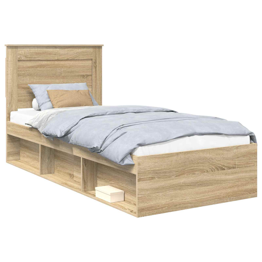 Bedframe met lade Sonoma Eiken 75 x 190 cm Massief grenenhout