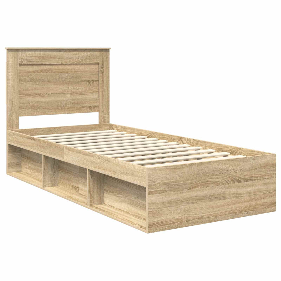 Bedframe met lade Sonoma Eiken 75 x 190 cm Massief grenenhout