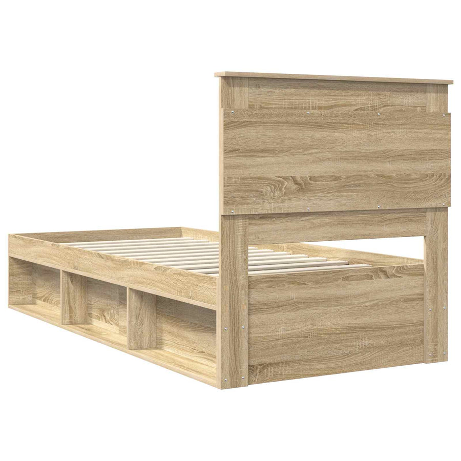 Bedframe met lade Sonoma Eiken 75 x 190 cm Massief grenenhout