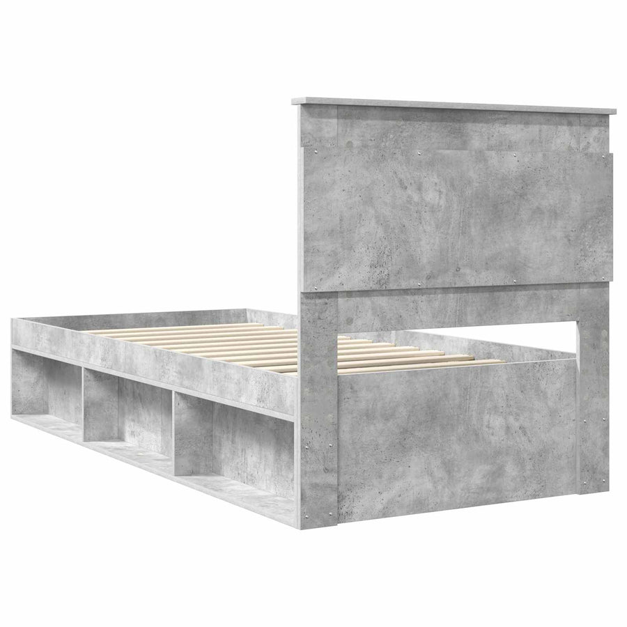 Bedframe met lade Concerte Grijs 75 x 190 cm Massief grenenhout