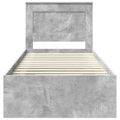 Bedframe met lade Concerte Grijs 75 x 190 cm Massief grenenhout
