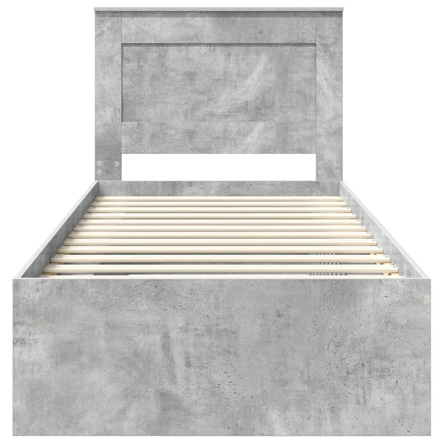 Bedframe met lade Concerte Grijs 75 x 190 cm Massief grenenhout