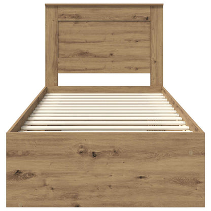 Bedframe Ambachtelijk eiken 75 x 190 cm Massief grenenhout