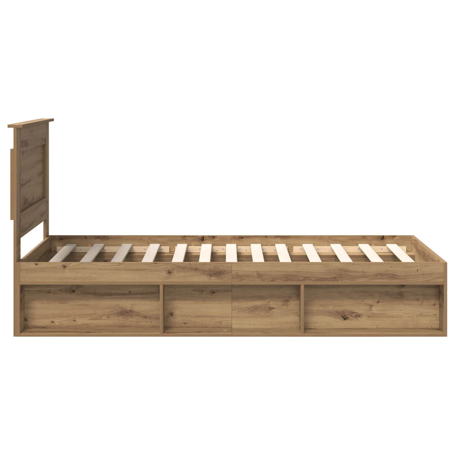 Bedframe Ambachtelijk eiken 75 x 190 cm Massief grenenhout