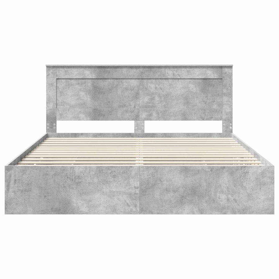 Bedframe met lade Beton Grijs 200 x 200 cm Ingenieurshout