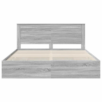 Bedframe met lade Grijs Sonoma 200 x 200 cm Ingenieurshout
