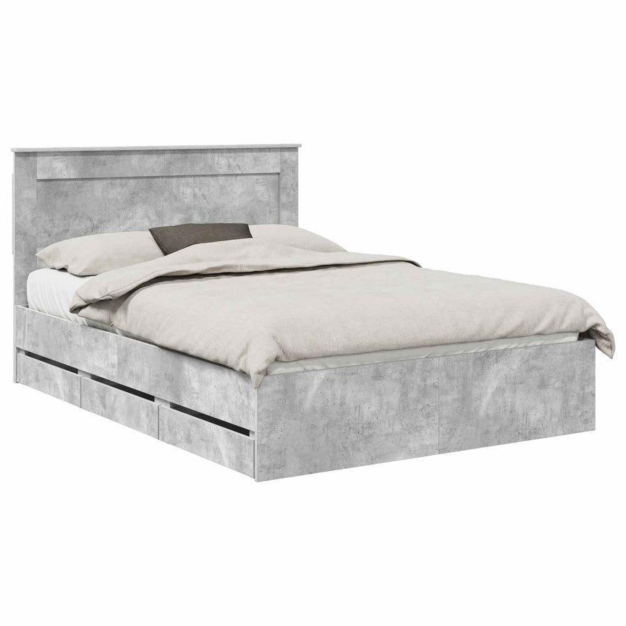 Bedframe met lade Beton Grijs 160 x 200 cm Ingenieurshout