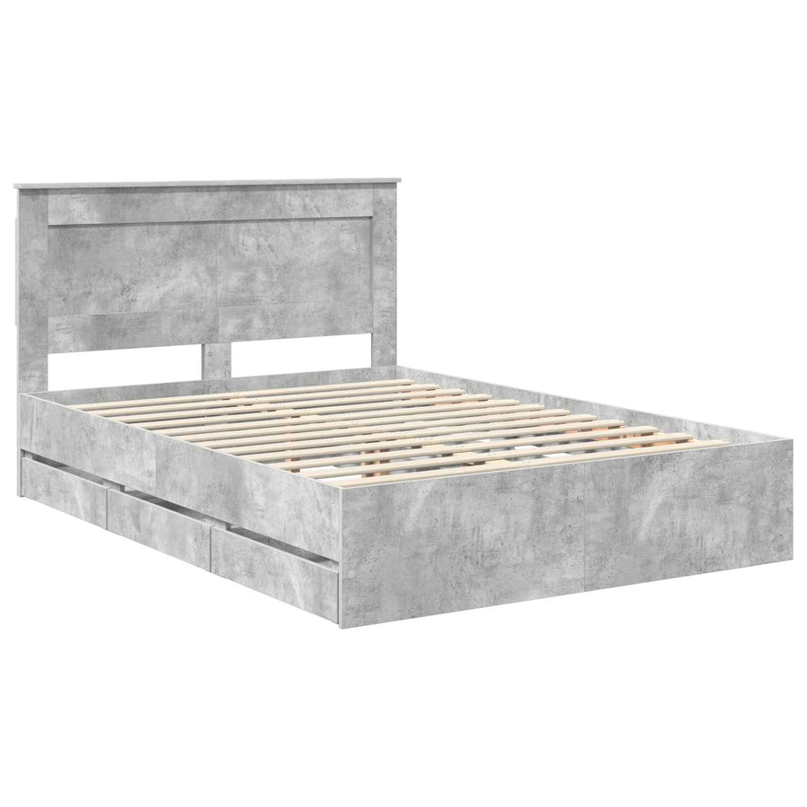 Bedframe met lade Beton Grijs 160 x 200 cm Ingenieurshout