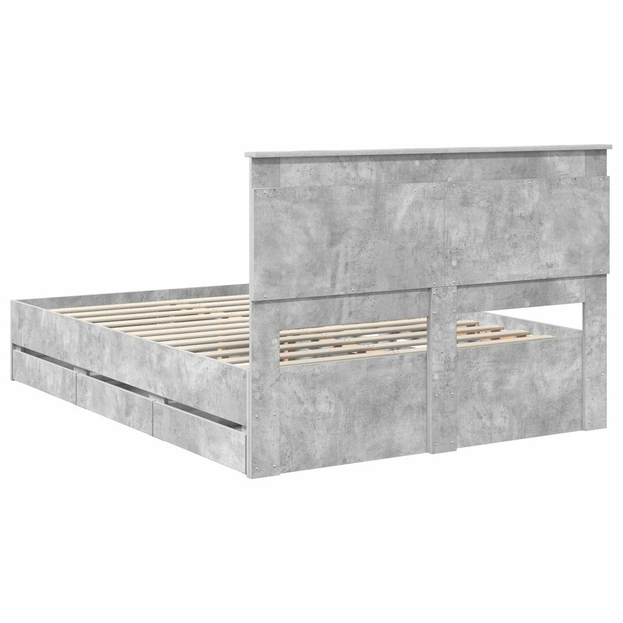 Bedframe met lade Beton Grijs 160 x 200 cm Ingenieurshout