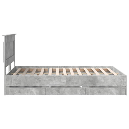 Bedframe met lade Beton Grijs 160 x 200 cm Ingenieurshout
