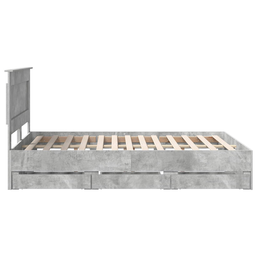 Bedframe met lade Beton Grijs 160 x 200 cm Ingenieurshout