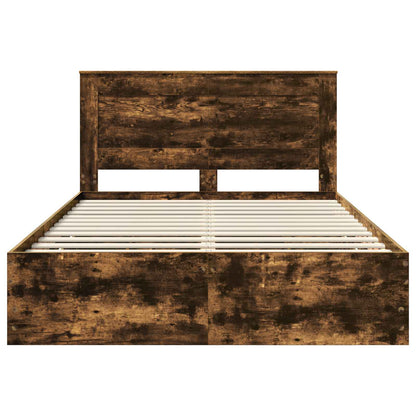 Bedframe met lade Gerookt eiken 160 x 200 cm Ingenieurshout