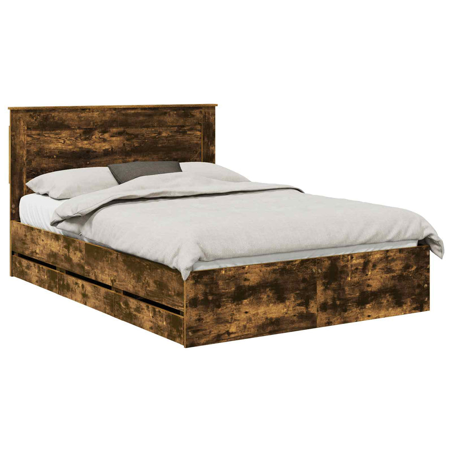 Bedframe met lade Gerookt eiken 150 x 200 cm Ingenieurshout