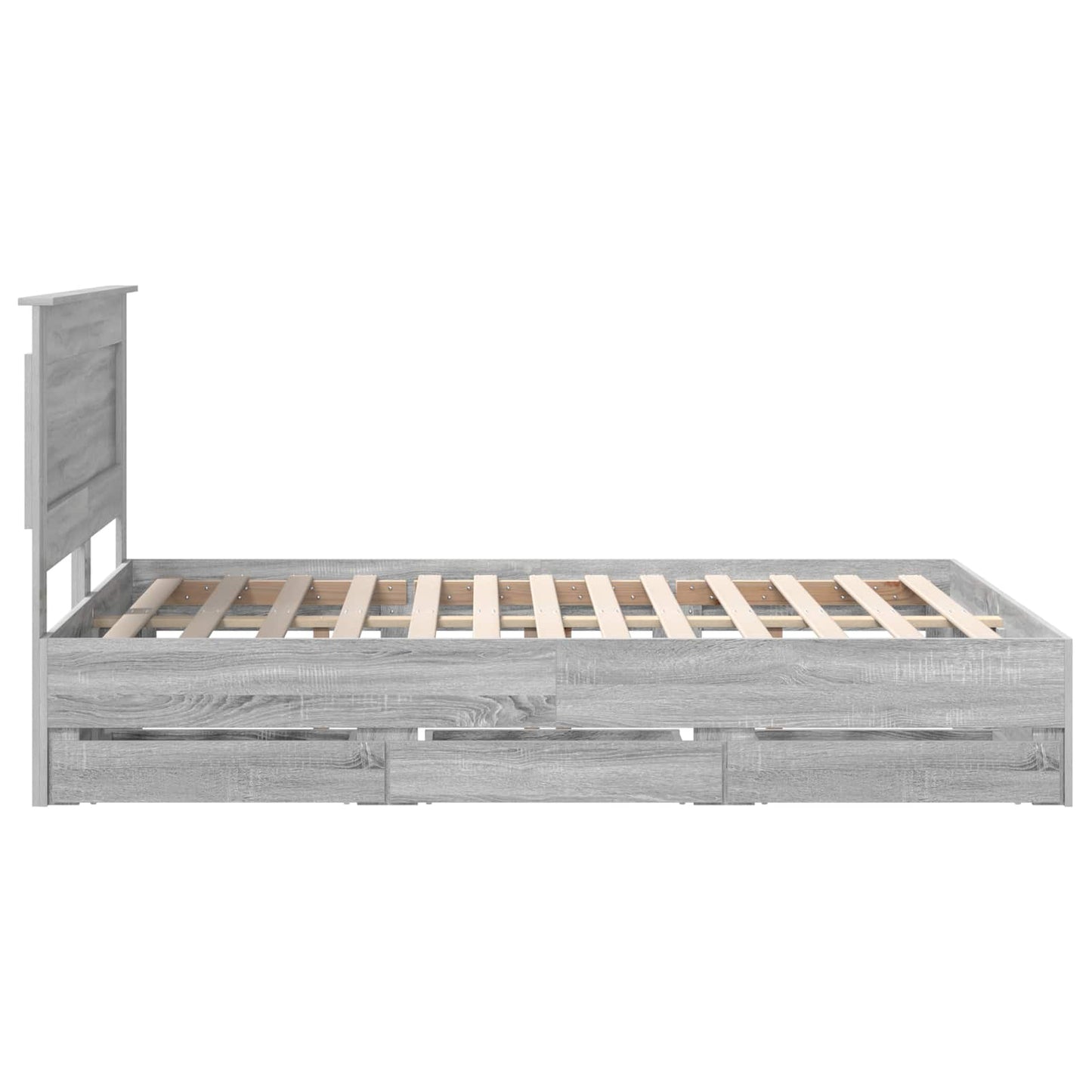 Bedframe met lade Grijs Sonoma 140 x 190 cm Ingenieurshout