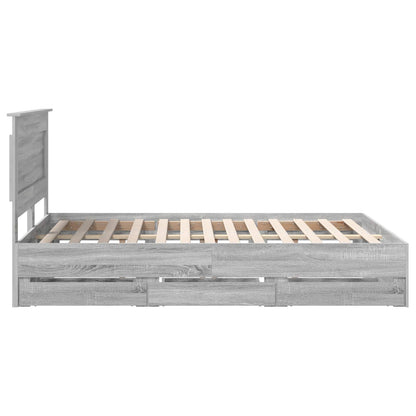 Bedframe met lade Grijs Sonoma 140 x 190 cm Ingenieurshout