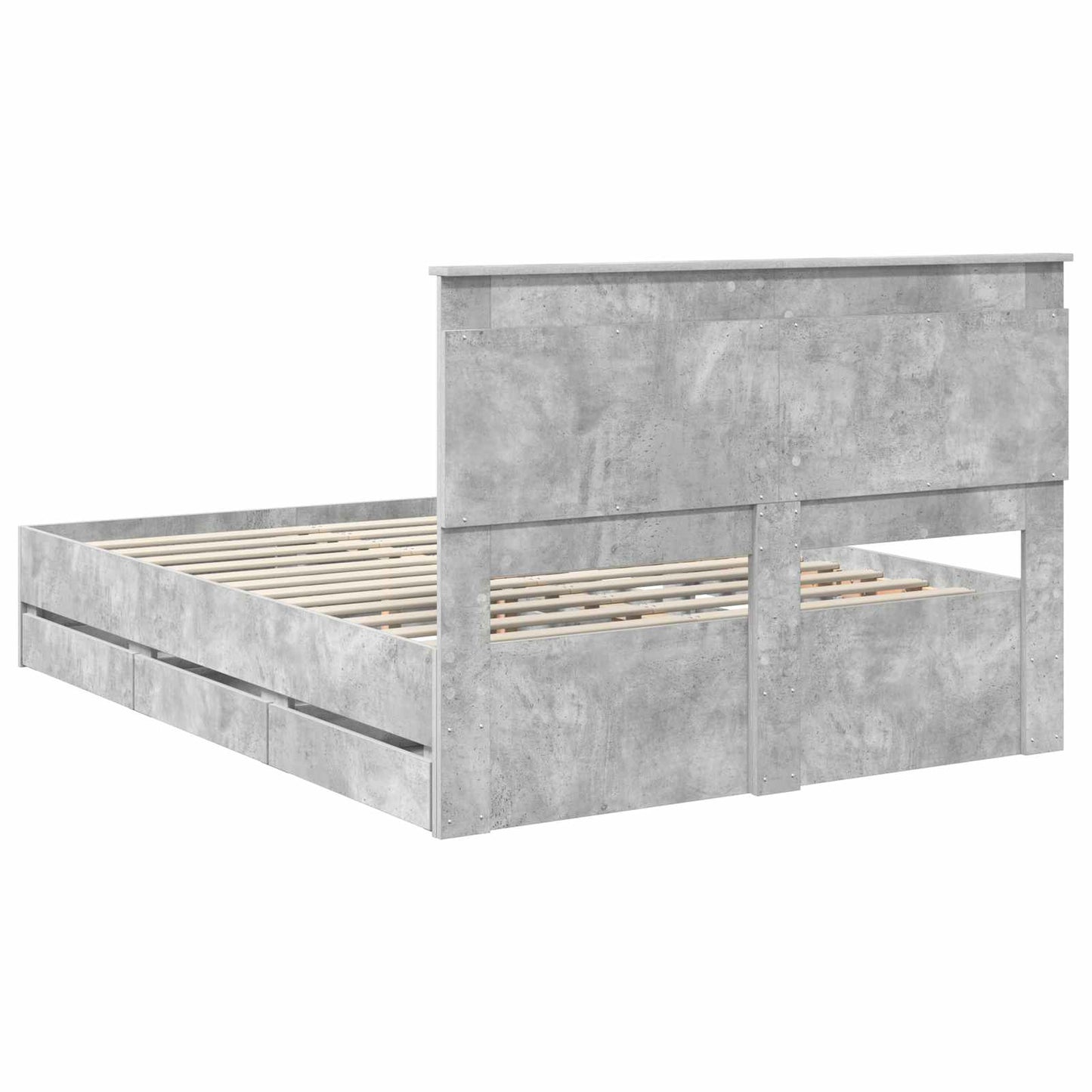 Bedframe met lade Beton Grijs 140 x 200 cm Ingenieurshout