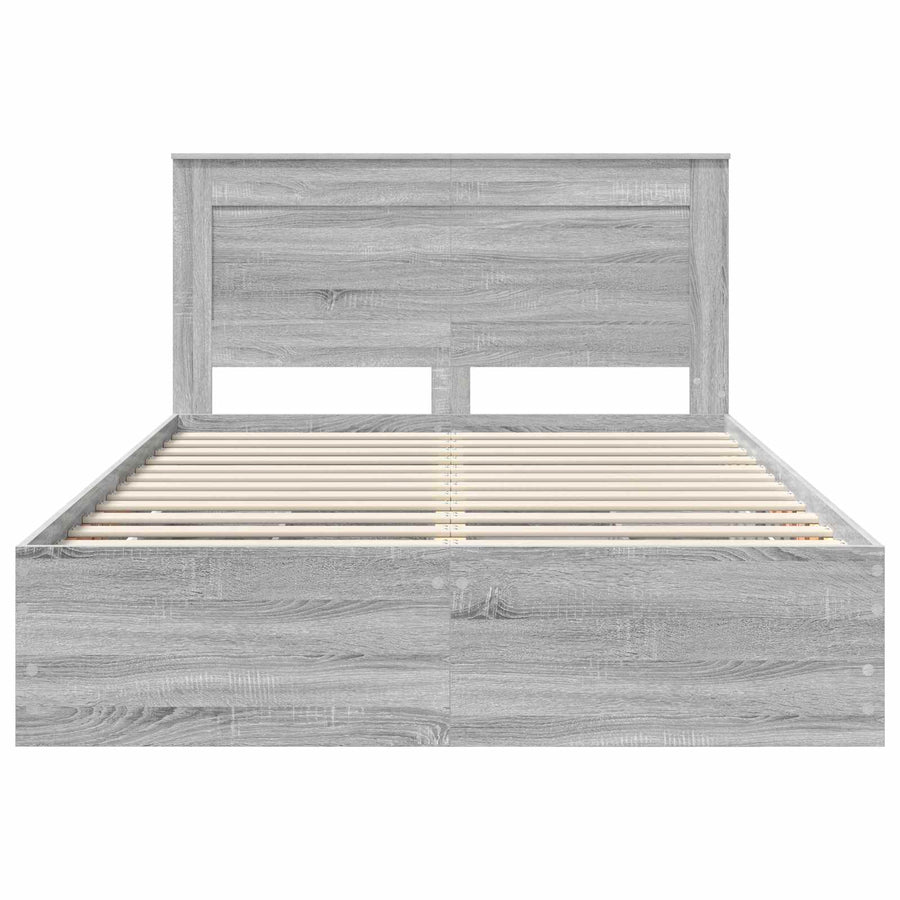Bedframe met lade Grijs Sonoma 140 x 200 cm Ingenieurshout