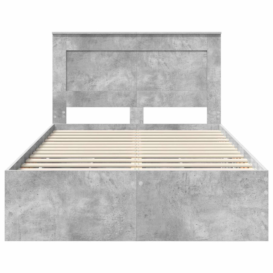 Bedframe met lade Beton Grijs 135 x 190 cm Ingenieurshout