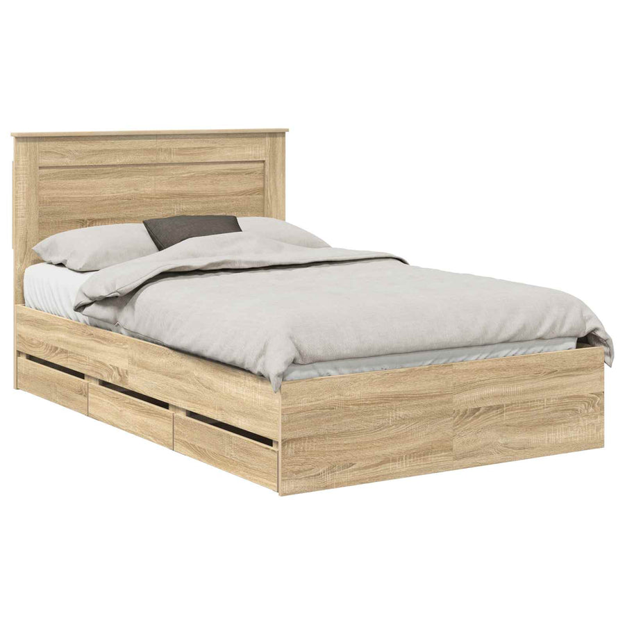 Bedframe met lade Sonoma Eiken 120 x 190 cm Ingenieurshout