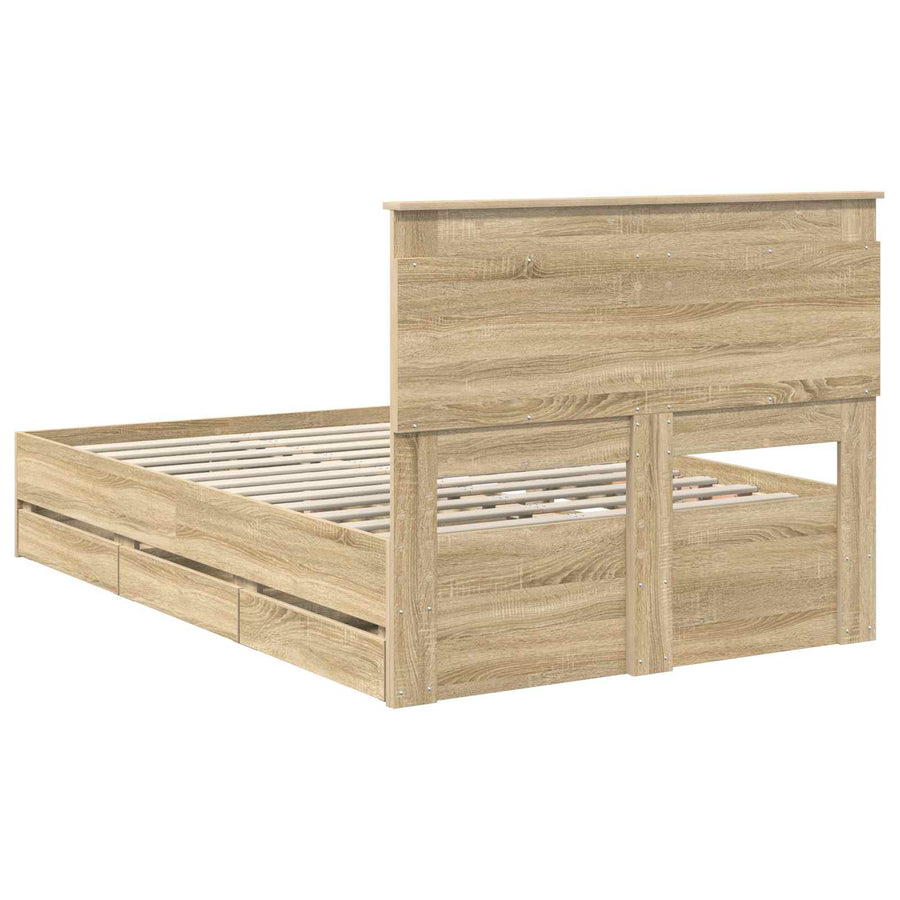 Bedframe met lade Sonoma Eiken 120 x 190 cm Ingenieurshout