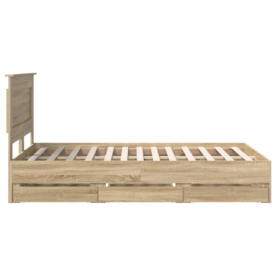 Bedframe met lade Sonoma Eiken 120 x 190 cm Ingenieurshout