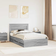 Bedframe met lade 120x190 cm grijs