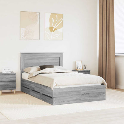 Bedframe met lade Grijs Sonoma 120 x 190 cm Ingenieurshout