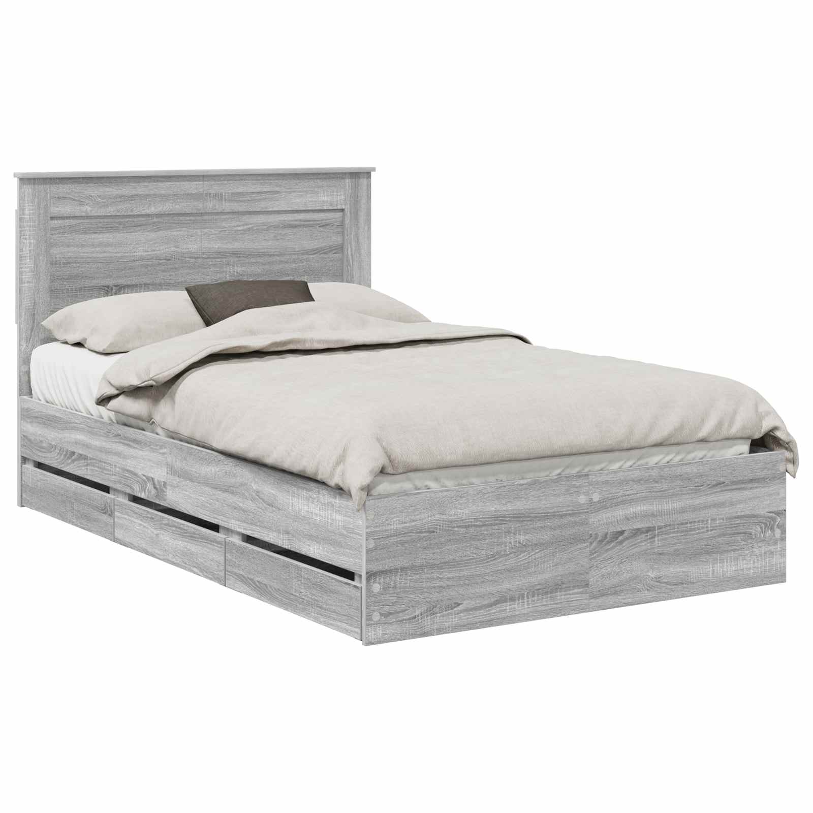 Bedframe met lade Grijs Sonoma 120 x 190 cm Ingenieurshout