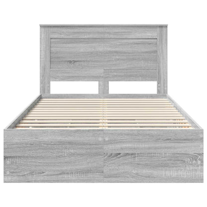 Bedframe met lade Grijs Sonoma 120 x 190 cm Ingenieurshout