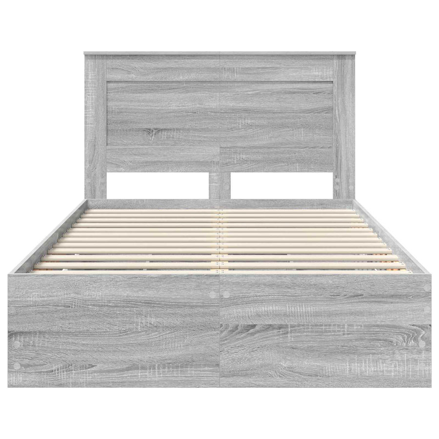 Bedframe met lade Grijs Sonoma 120 x 190 cm Ingenieurshout