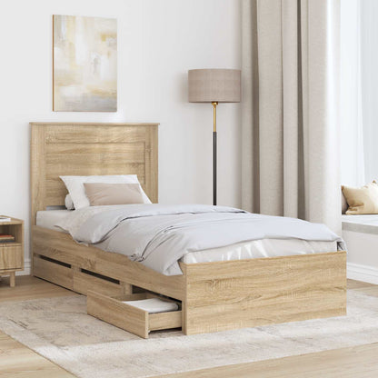 Bedframe met lade Sonoma Eiken 100 x 200 cm Ingenieurshout