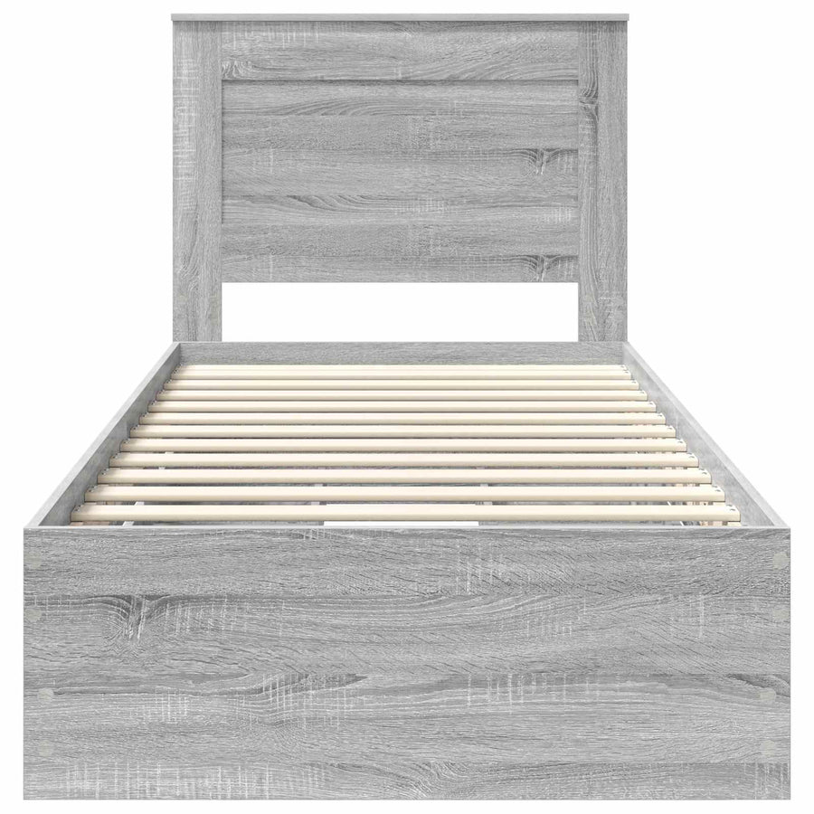 Bedframe met lade Grijs Sonoma 100 x 200 cm Ingenieurshout