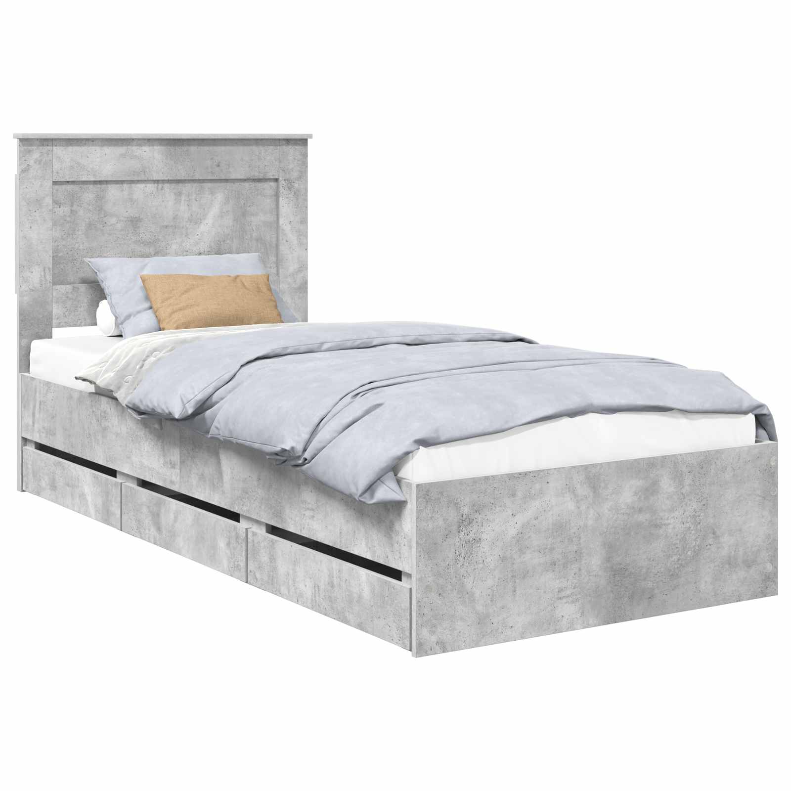 Bedframe met lade Beton Grijs 90 x 190 cm Ingenieurshout
