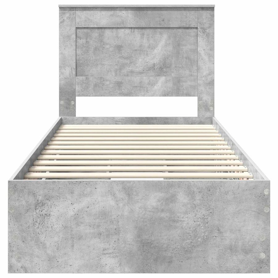 Bedframe met lade Beton Grijs 90 x 190 cm Ingenieurshout
