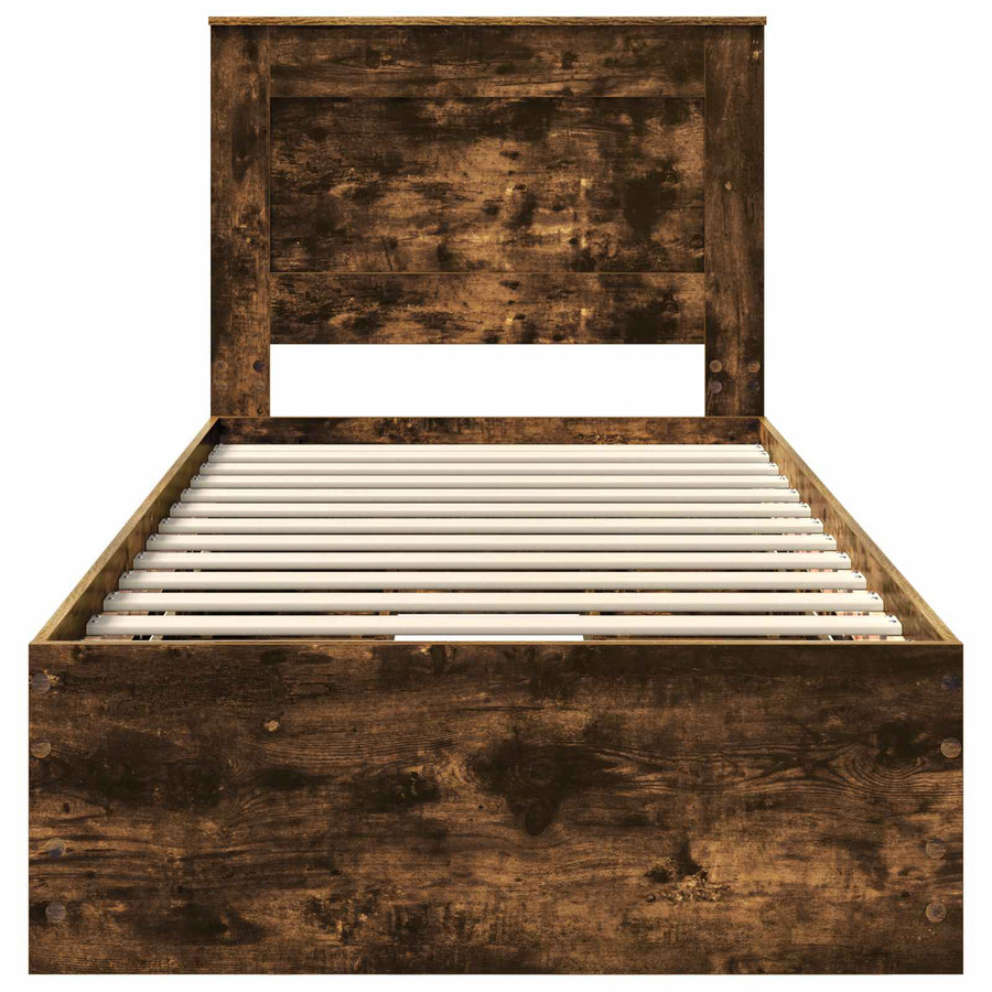 Bedframe met lade Gerookt eiken 90 x 190 cm Ingenieurshout